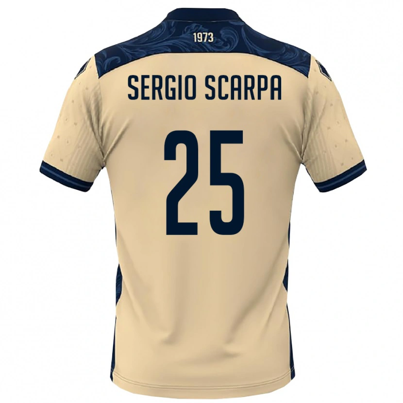 Danxen Heren Nicolò Sergio Scarpa #25 Wit Donkerblauw Uitshirt Uittenue 2025/26 T-Shirt België