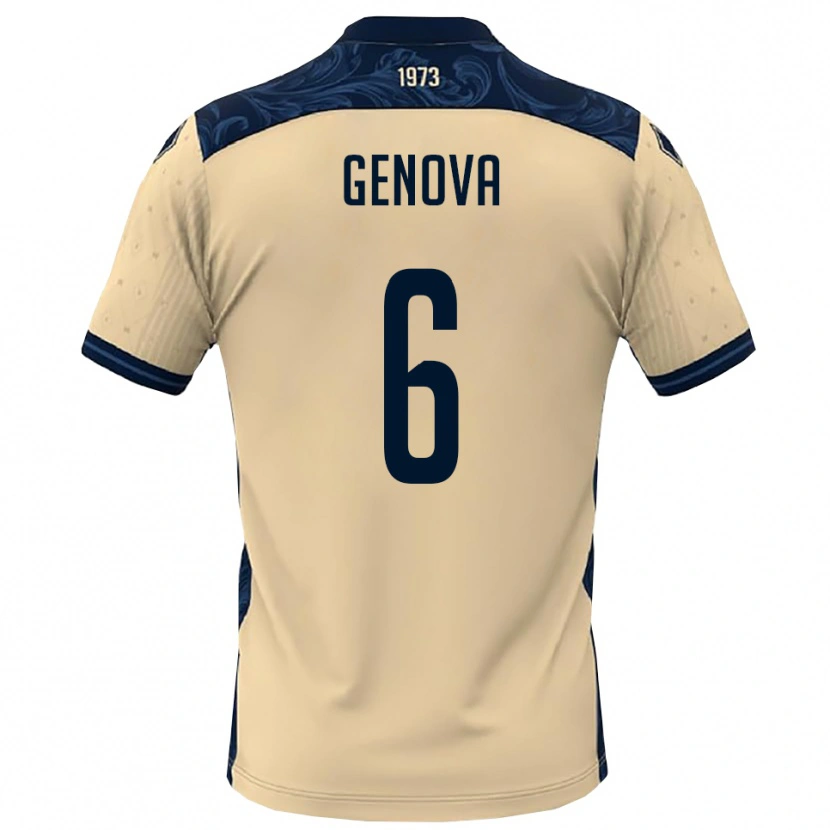 Danxen Heren Alessio Genova #6 Wit Donkerblauw Uitshirt Uittenue 2025/26 T-Shirt België