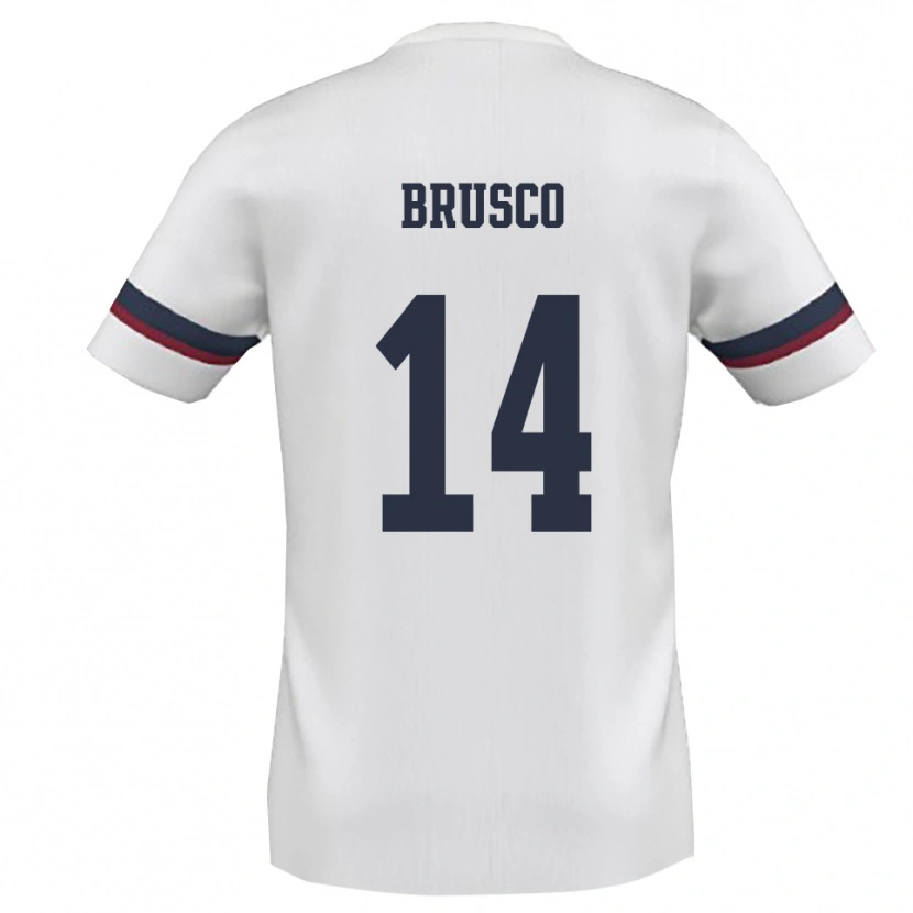 Danxen Heren Alessandro Brusco #14 Wit Rood Uitshirt Uittenue 2025/26 T-Shirt België