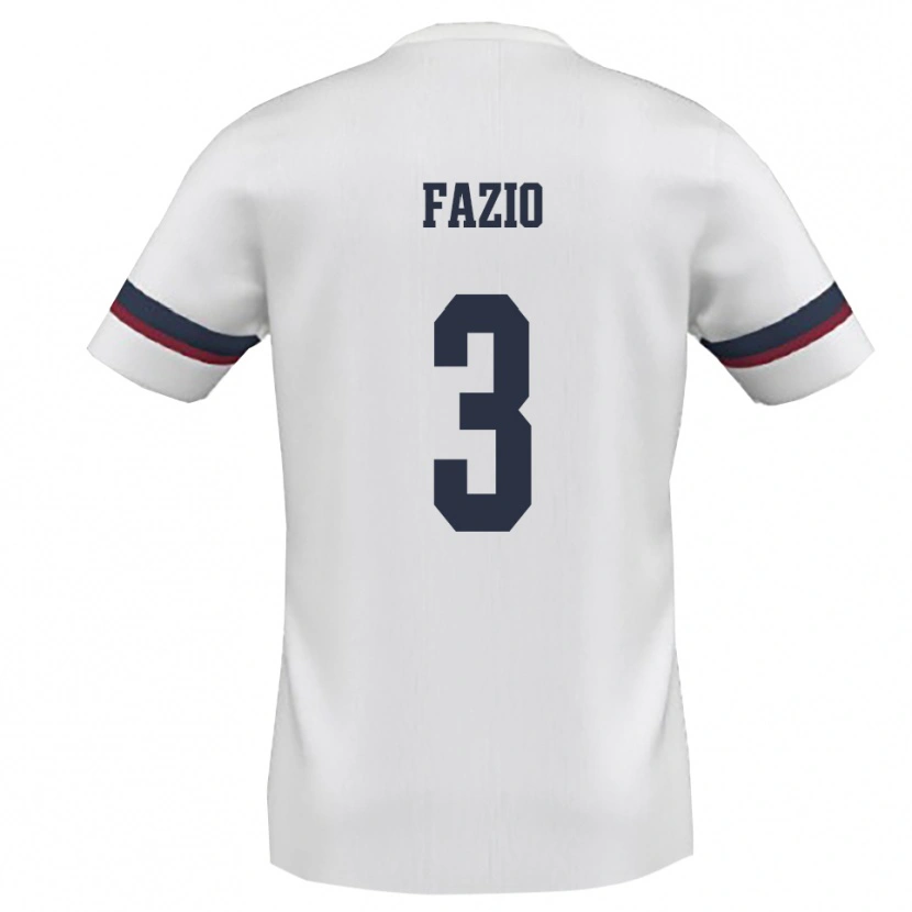 Danxen Heren Carlo Fazio #3 Wit Rood Uitshirt Uittenue 2025/26 T-Shirt België