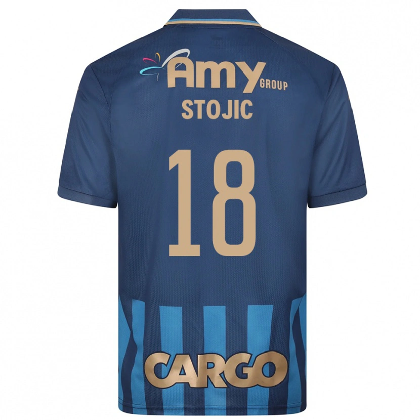 Danxen Heren Nemanja Stojic #18 Donkerblauw Blauw Uitshirt Uittenue 2025/26 T-Shirt België