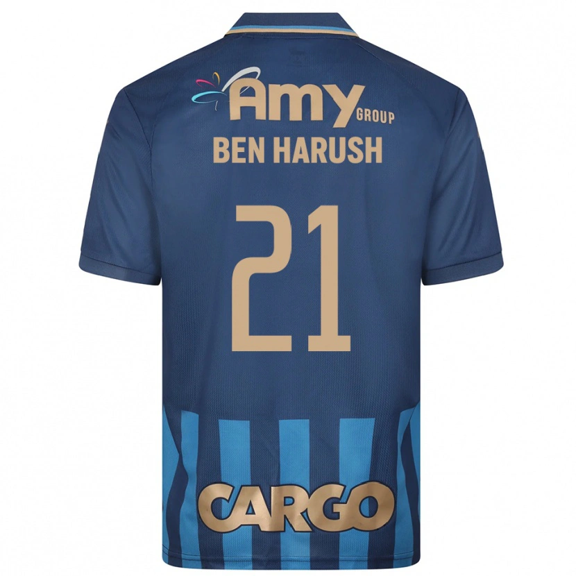 Danxen Heren Noam Ben Harush #21 Donkerblauw Blauw Uitshirt Uittenue 2025/26 T-Shirt België