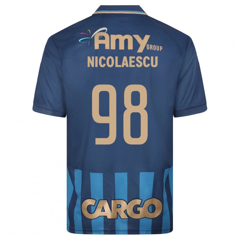 Danxen Heren Ion Nicolaescu #98 Donkerblauw Blauw Uitshirt Uittenue 2025/26 T-Shirt België