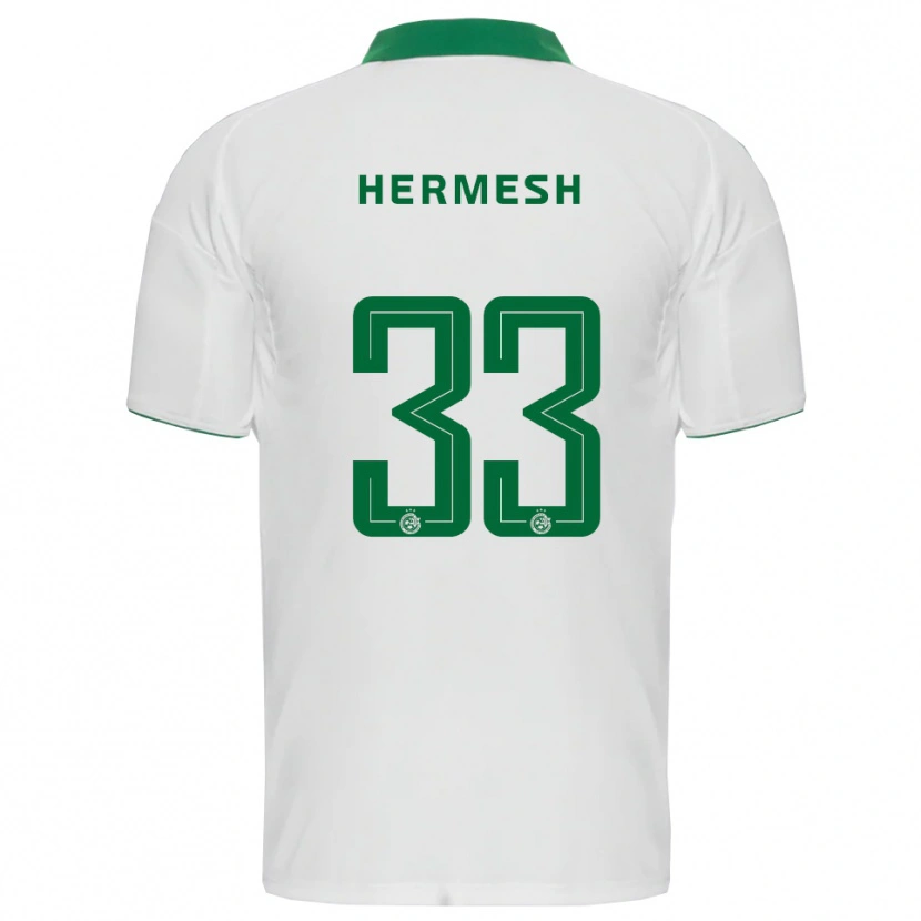 Danxen Heren Liam Hermesh #33 Wit Groen Uitshirt Uittenue 2025/26 T-Shirt België