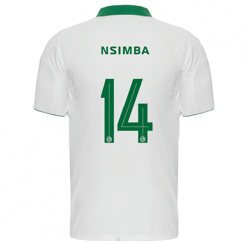 Danxen Heren Vital Nsimba #14 Wit Groen Uitshirt Uittenue 2025/26 T-Shirt België