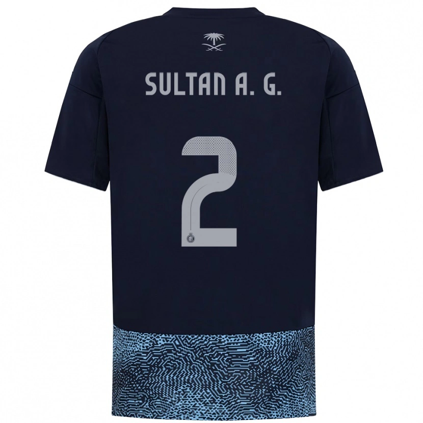 Danxen Heren Sultan Al-Ghannam #2 Donkerblauw Hemelsblauw Uitshirt Uittenue 2025/26 T-Shirt België