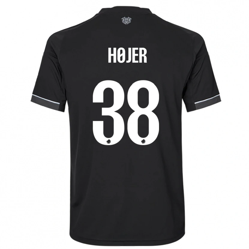 Danxen Heren Oliver Højer #38 Zwart Wit Uitshirt Uittenue 2025/26 T-Shirt België