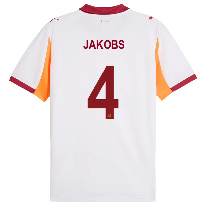 Danxen Heren Ismail Jakobs #4 Wit Rood Uitshirt Uittenue 2025/26 T-Shirt België