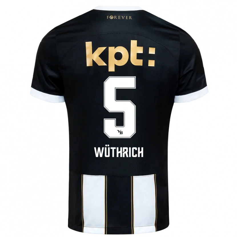 Danxen Heren Gregory Wüthrich #5 Zwart Wit Uitshirt Uittenue 2025/26 T-Shirt België