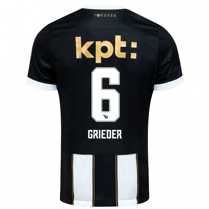 Danxen Heren Lionel Grieder #6 Zwart Wit Uitshirt Uittenue 2025/26 T-Shirt België
