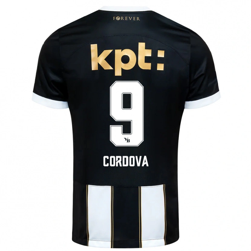 Danxen Heren Sergio Córdova #9 Zwart Wit Uitshirt Uittenue 2025/26 T-Shirt België