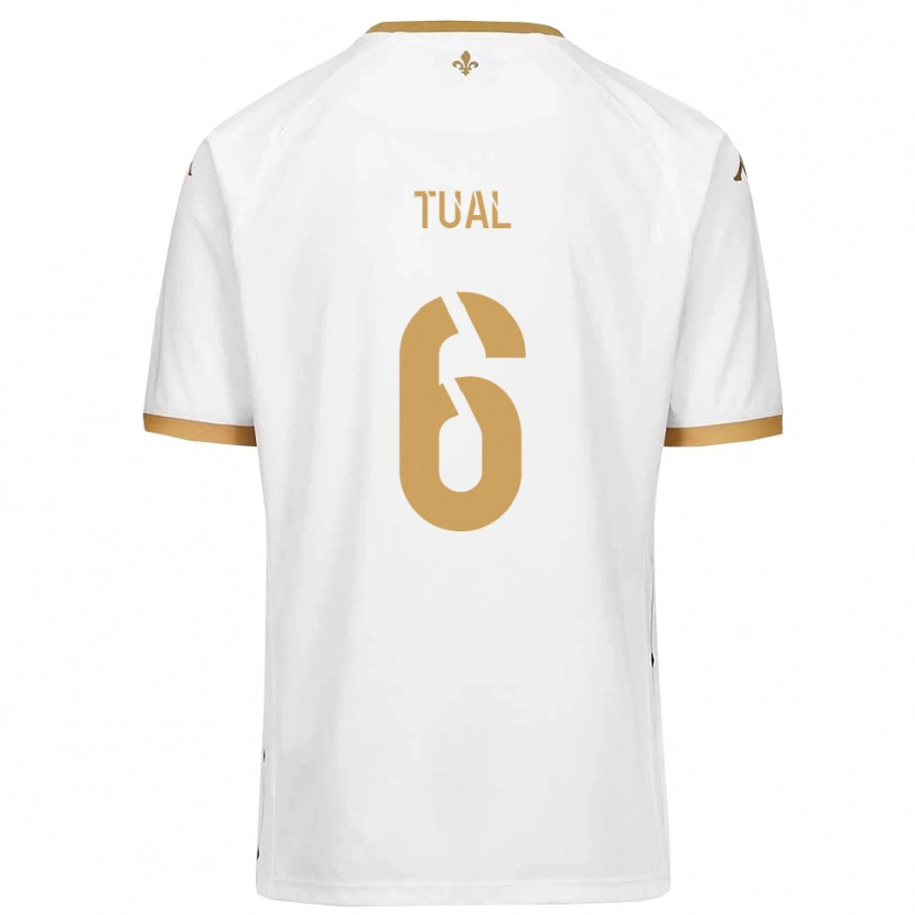 Danxen Heren Mathys Tual #6 Wit Goud Uitshirt Uittenue 2025/26 T-Shirt België