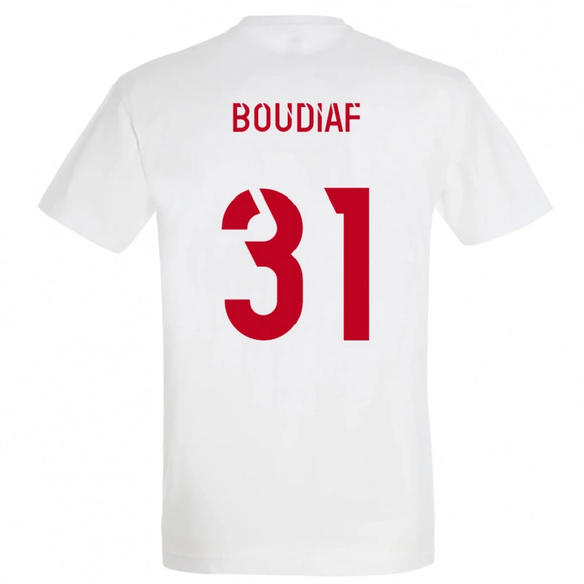 Danxen Heren Ryad Boudiaf #31 Wit Rood Geel Uitshirt Uittenue 2025/26 T-Shirt België