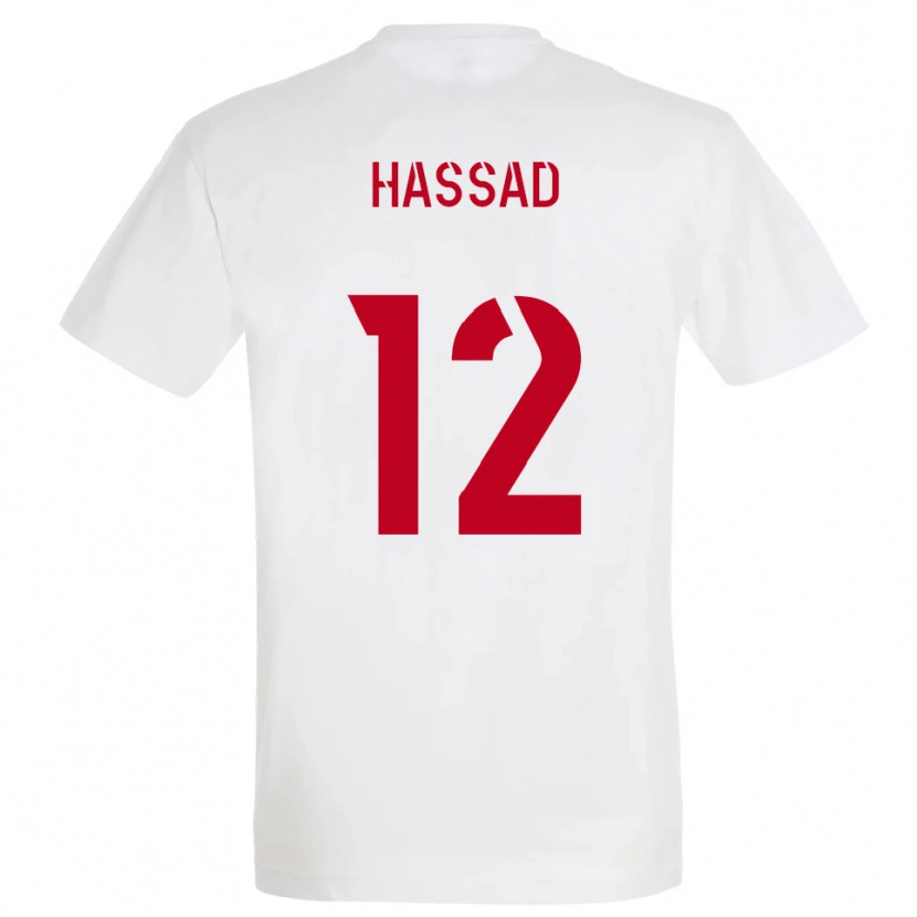Danxen Heren Rayan Hassad #12 Wit Rood Geel Uitshirt Uittenue 2025/26 T-Shirt België