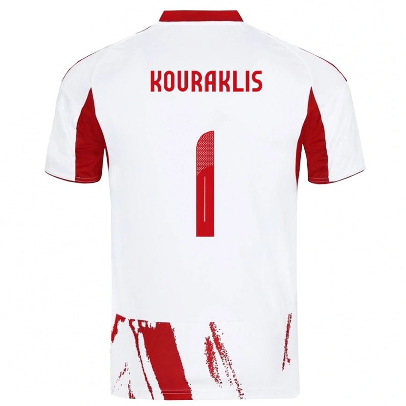 Danxen Heren Georgios Kouraklis #1 Wit Rood Uitshirt Uittenue 2025/26 T-Shirt België