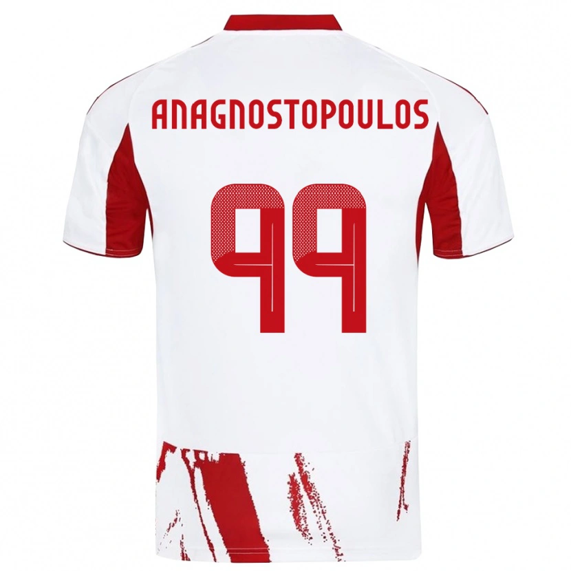Danxen Heren Alexandros Anagnostopoulos #99 Wit Rood Uitshirt Uittenue 2025/26 T-Shirt België
