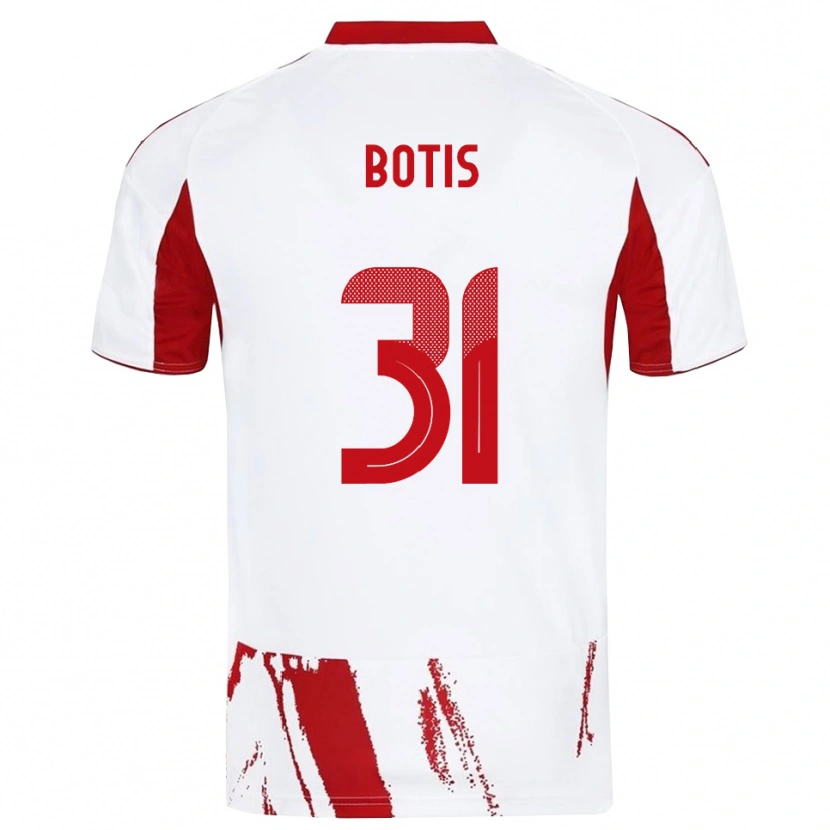 Danxen Heren Nikolaos Botis #31 Wit Rood Uitshirt Uittenue 2025/26 T-Shirt België
