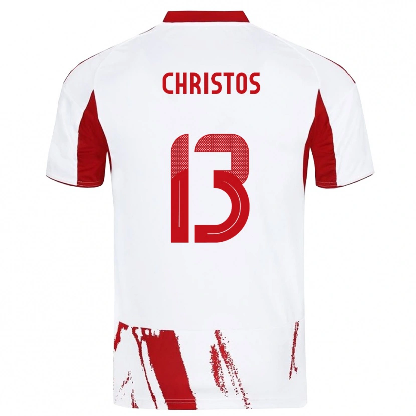 Danxen Heren Christos Michailidis #13 Wit Rood Uitshirt Uittenue 2025/26 T-Shirt België