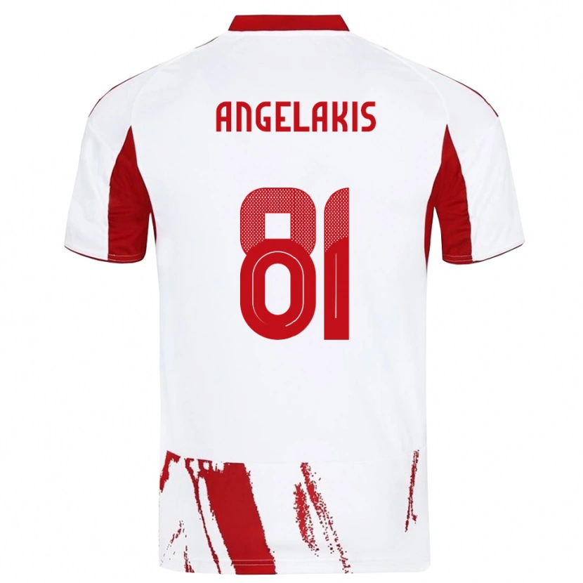 Danxen Heren Konstantinos Angelakis #81 Wit Rood Uitshirt Uittenue 2025/26 T-Shirt België