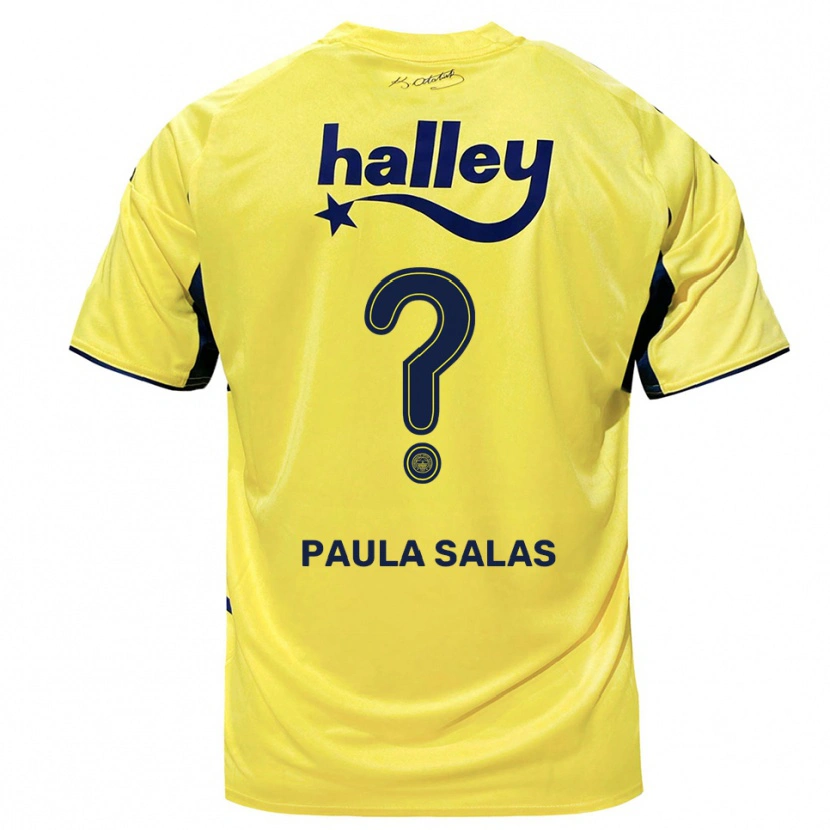 Danxen Heren María Paula Salas #0 Geel Donkerblauw Uitshirt Uittenue 2025/26 T-Shirt België