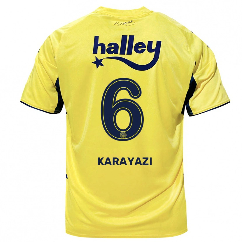 Danxen Heren Efekan Karayazi #6 Geel Donkerblauw Uitshirt Uittenue 2025/26 T-Shirt België
