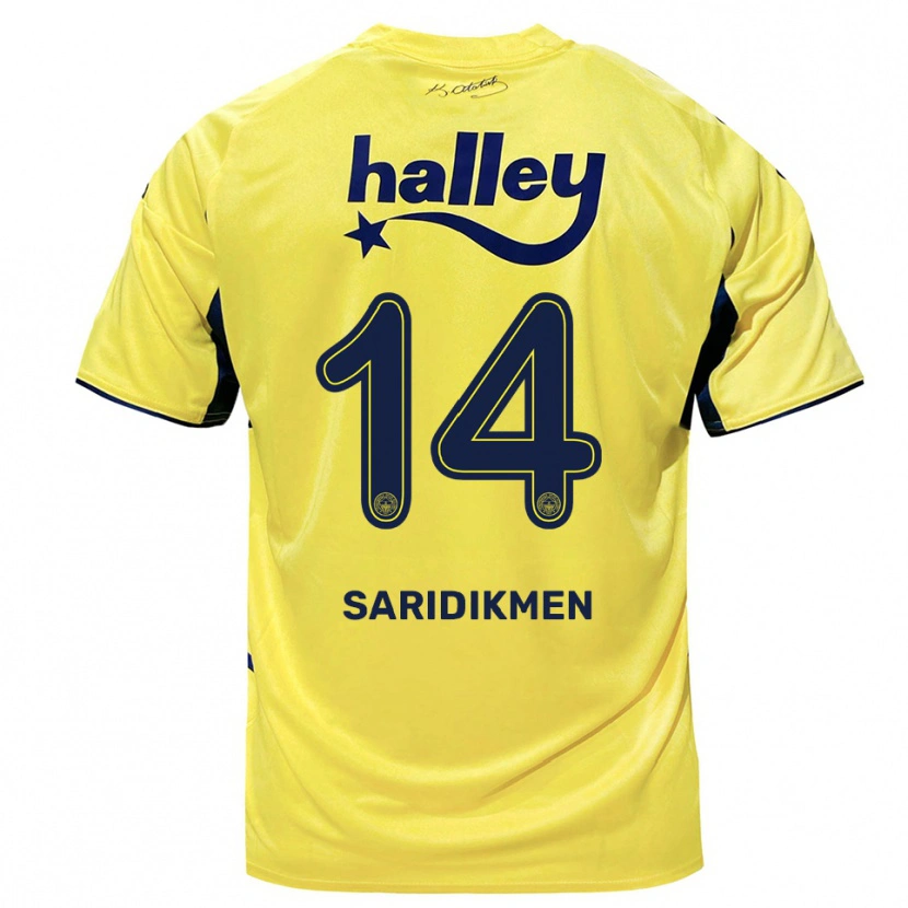 Danxen Heren Çağan Sarıdikmen #14 Geel Donkerblauw Uitshirt Uittenue 2025/26 T-Shirt België