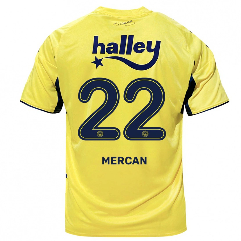 Danxen Heren Levent Mercan #22 Geel Donkerblauw Uitshirt Uittenue 2025/26 T-Shirt België