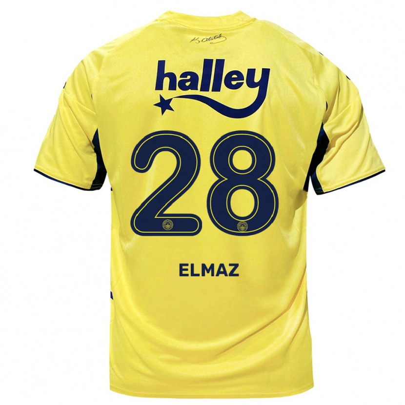 Danxen Heren Bartuğ Elmaz #28 Geel Donkerblauw Uitshirt Uittenue 2025/26 T-Shirt België