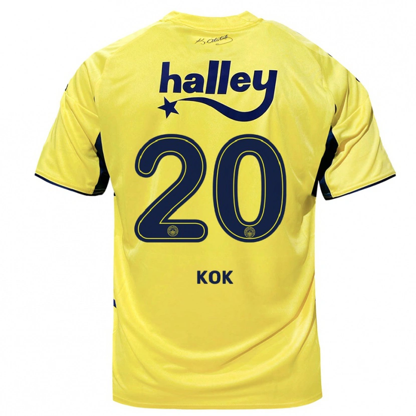 Danxen Heren Serhan Kök #20 Geel Donkerblauw Uitshirt Uittenue 2025/26 T-Shirt België