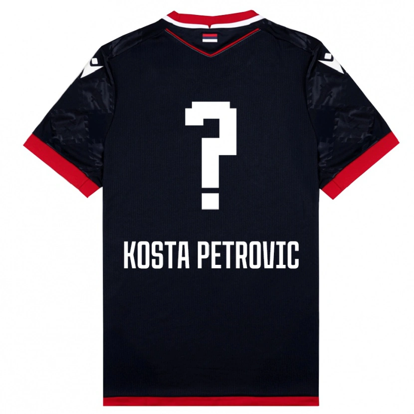 Danxen Heren Kosta Petrovic #0 Zwart Rood Uitshirt Uittenue 2025/26 T-Shirt België