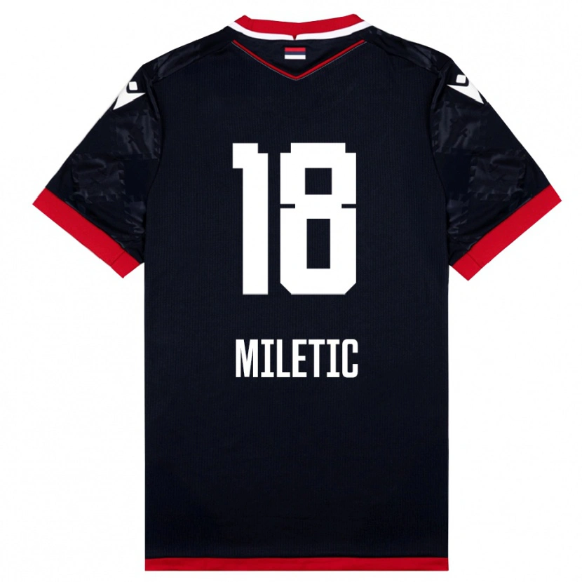 Danxen Heren Ignjat Miletic #18 Zwart Rood Uitshirt Uittenue 2025/26 T-Shirt België