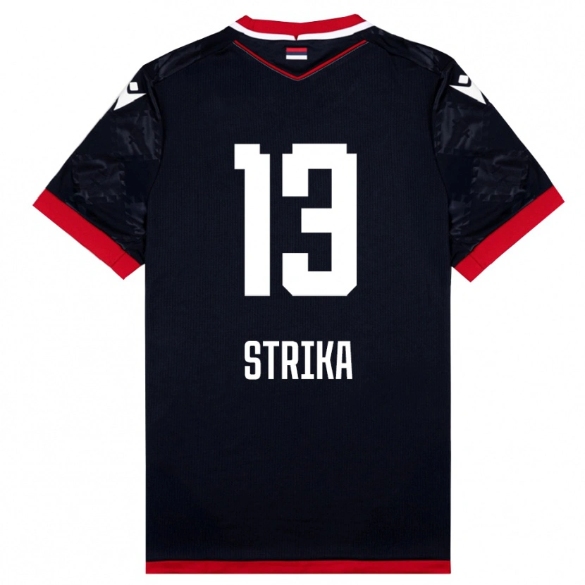 Danxen Heren Matej Strika #13 Zwart Rood Uitshirt Uittenue 2025/26 T-Shirt België