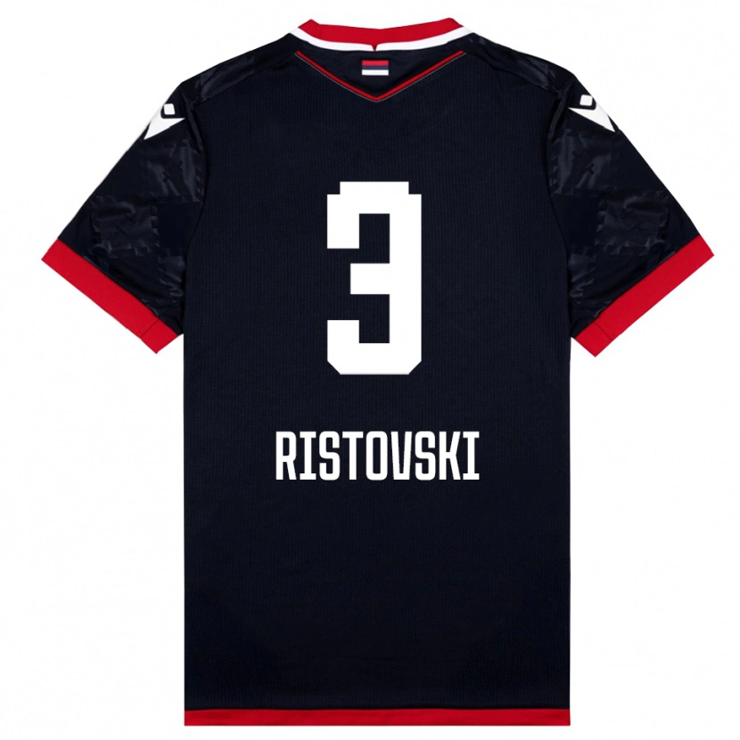 Danxen Heren Gorazd Ristovski #3 Zwart Rood Uitshirt Uittenue 2025/26 T-Shirt België