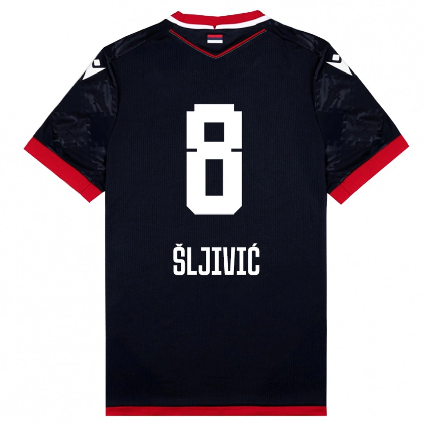 Danxen Heren Jovan Sljivic #8 Zwart Rood Uitshirt Uittenue 2025/26 T-Shirt België