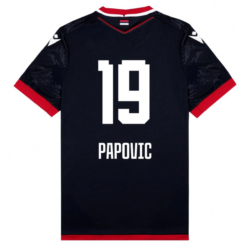 Danxen Heren Balsa Papovic #19 Zwart Rood Uitshirt Uittenue 2025/26 T-Shirt België