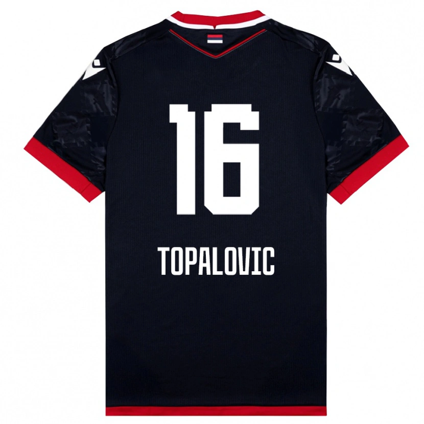 Danxen Heren Todor Topalovic #16 Zwart Rood Uitshirt Uittenue 2025/26 T-Shirt België