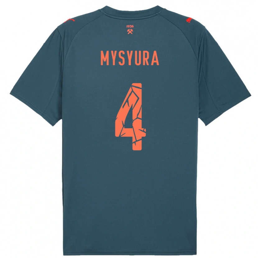 Danxen Heren Maksym Mysyura #4 Donkerblauw Rood Uitshirt Uittenue 2025/26 T-Shirt België