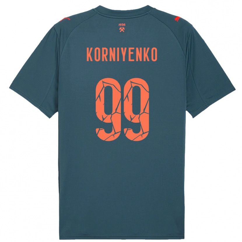 Danxen Heren Viktor Korniyenko #99 Donkerblauw Rood Uitshirt Uittenue 2025/26 T-Shirt België