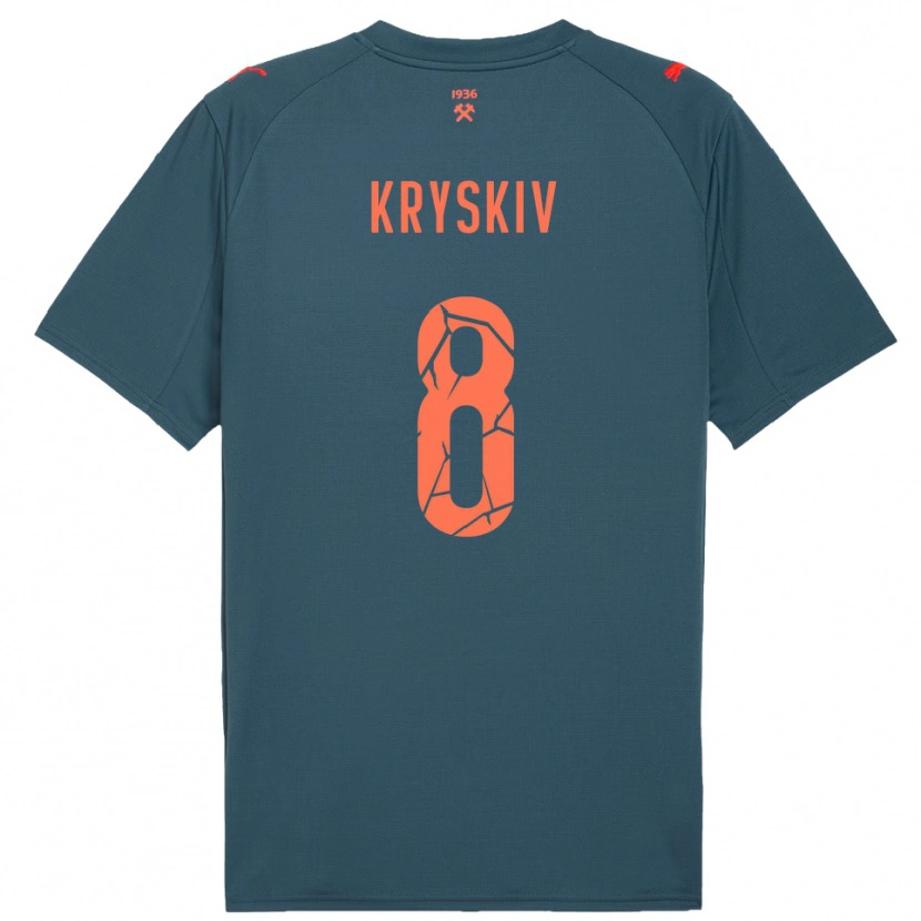 Danxen Heren Dmytro Kryskiv #8 Donkerblauw Rood Uitshirt Uittenue 2025/26 T-Shirt België
