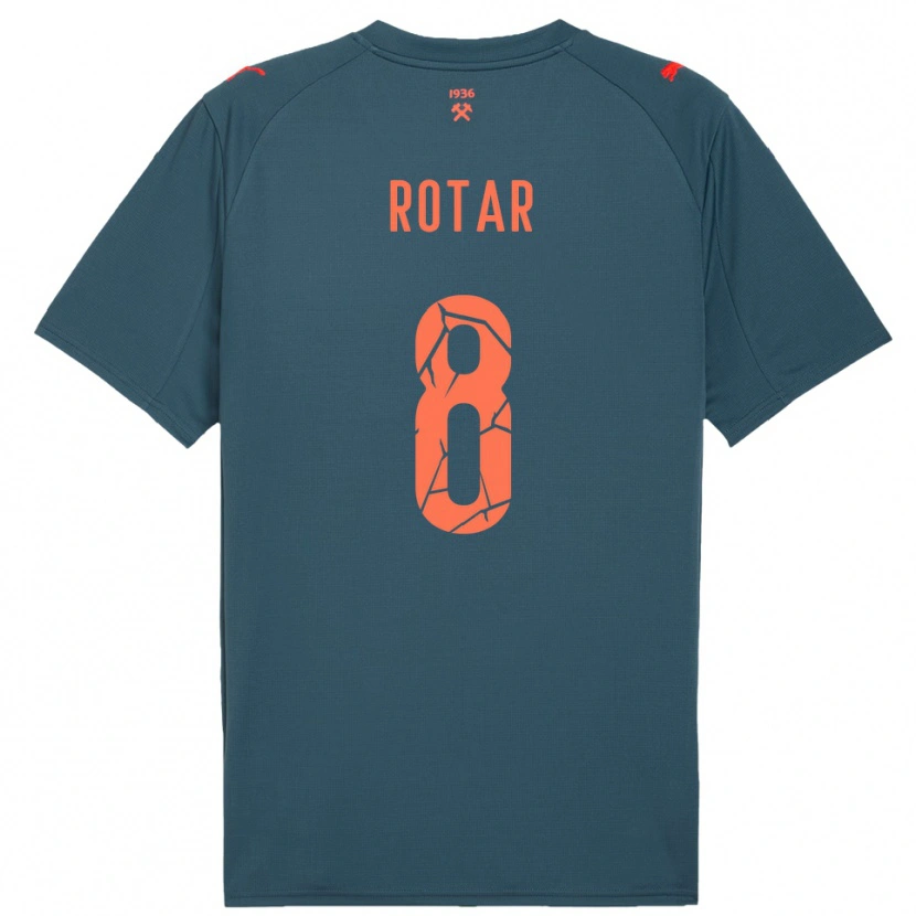 Danxen Heren Kyryl Rotar #8 Donkerblauw Rood Uitshirt Uittenue 2025/26 T-Shirt België