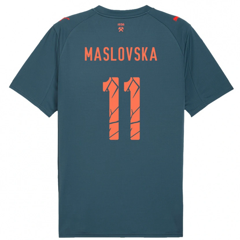 Danxen Heren Yelyzaveta Maslovska #11 Donkerblauw Rood Uitshirt Uittenue 2025/26 T-Shirt België