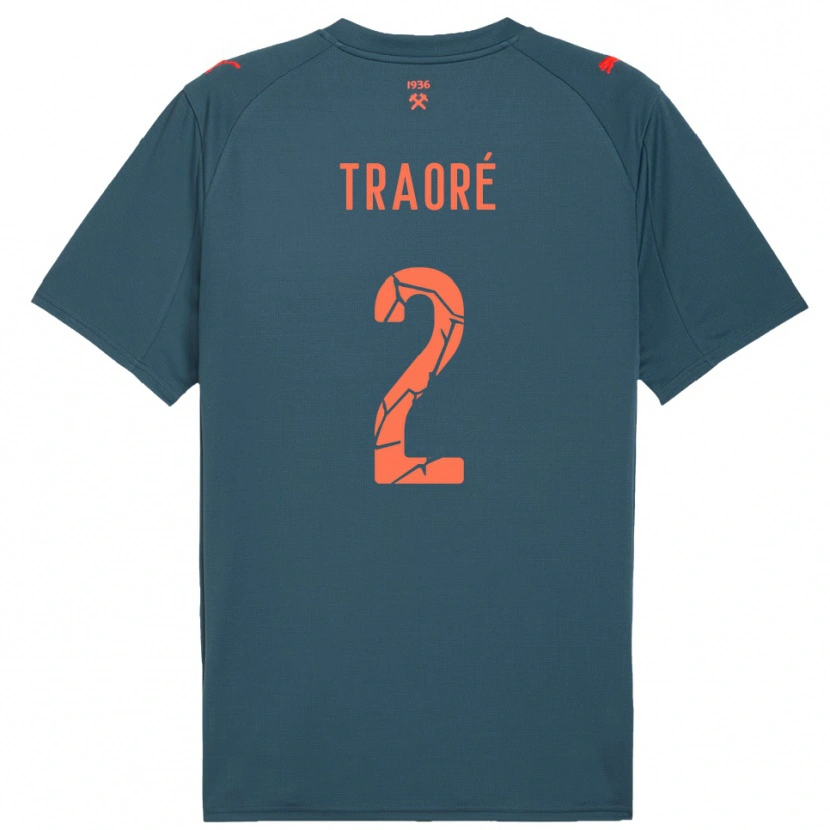 Danxen Heren Lassina Traoré #2 Donkerblauw Rood Uitshirt Uittenue 2025/26 T-Shirt België