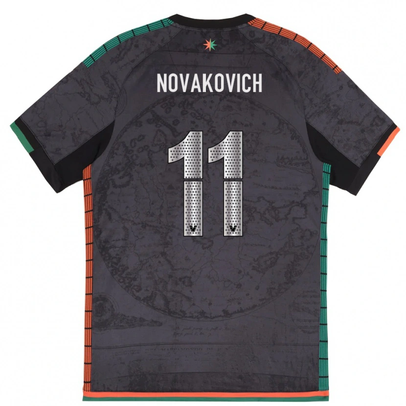 Danxen Dames Andrija Novakovich #11 Donkergrijs Thuisshirt Thuistenue 2025/26 T-Shirt België