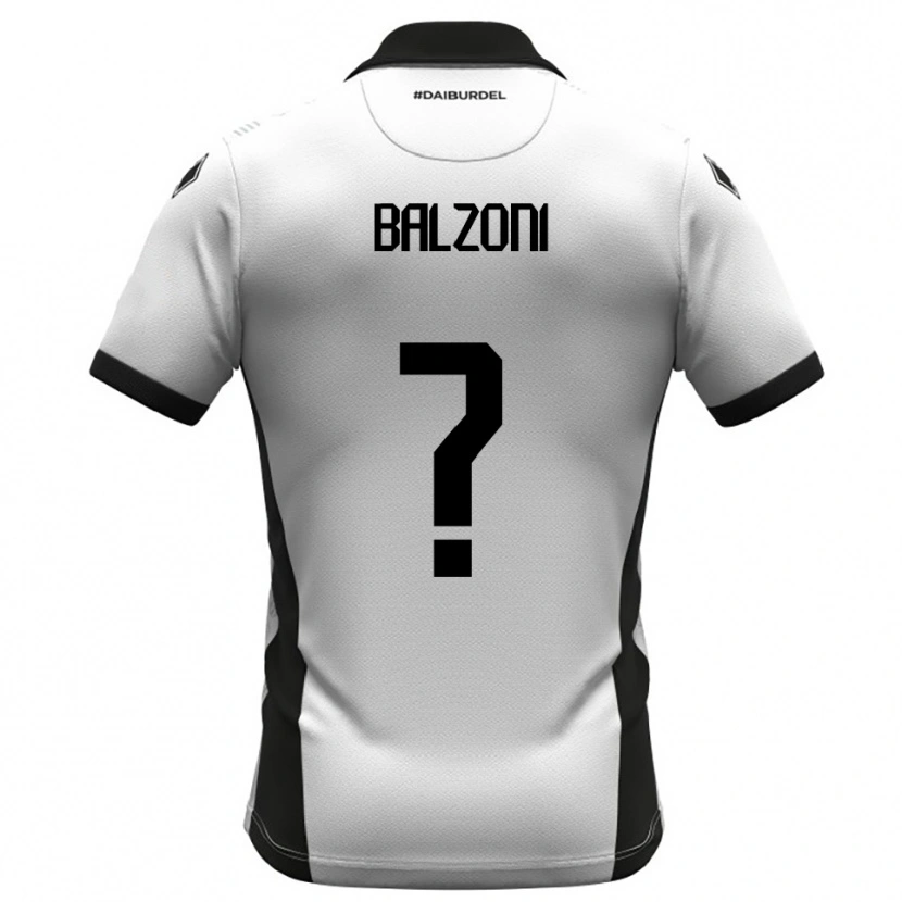 Danxen Dames Mattia Balzoni #0 Wit Zwart Oranje Thuisshirt Thuistenue 2025/26 T-Shirt België