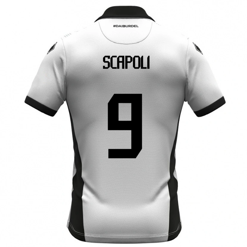 Danxen Dames Francesco Scapoli #9 Wit Zwart Oranje Thuisshirt Thuistenue 2025/26 T-Shirt België