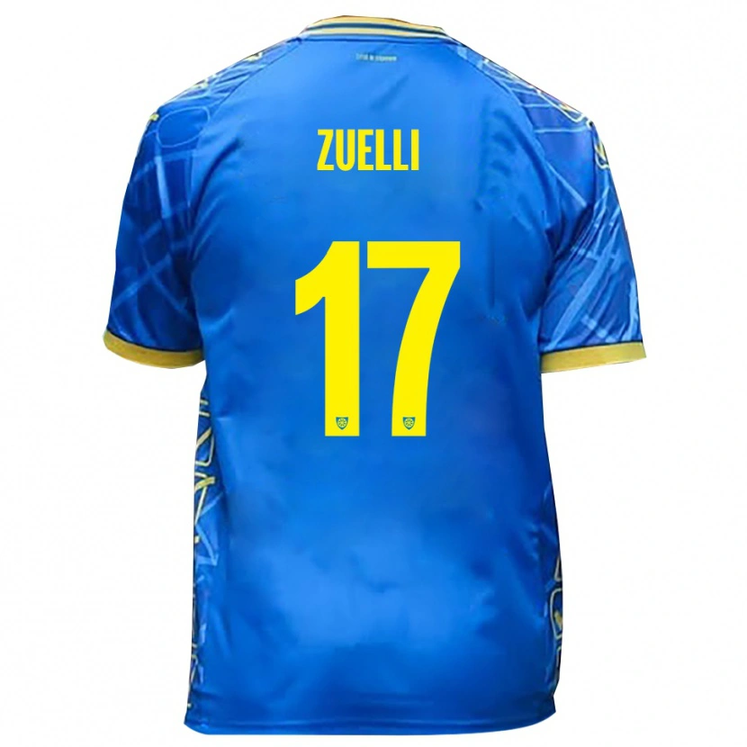 Danxen Dames Emanuele Zuelli #17 Hemelsblauw Geel Thuisshirt Thuistenue 2025/26 T-Shirt België