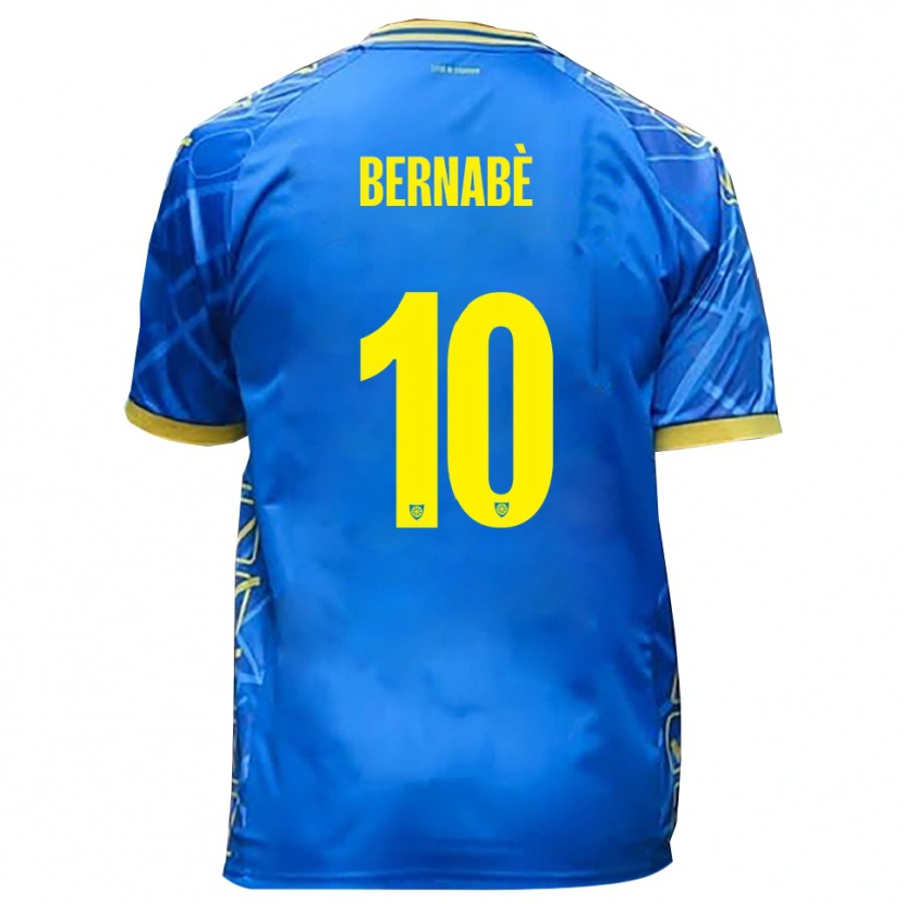 Danxen Dames Giacomo Bernabè #10 Hemelsblauw Geel Thuisshirt Thuistenue 2025/26 T-Shirt België