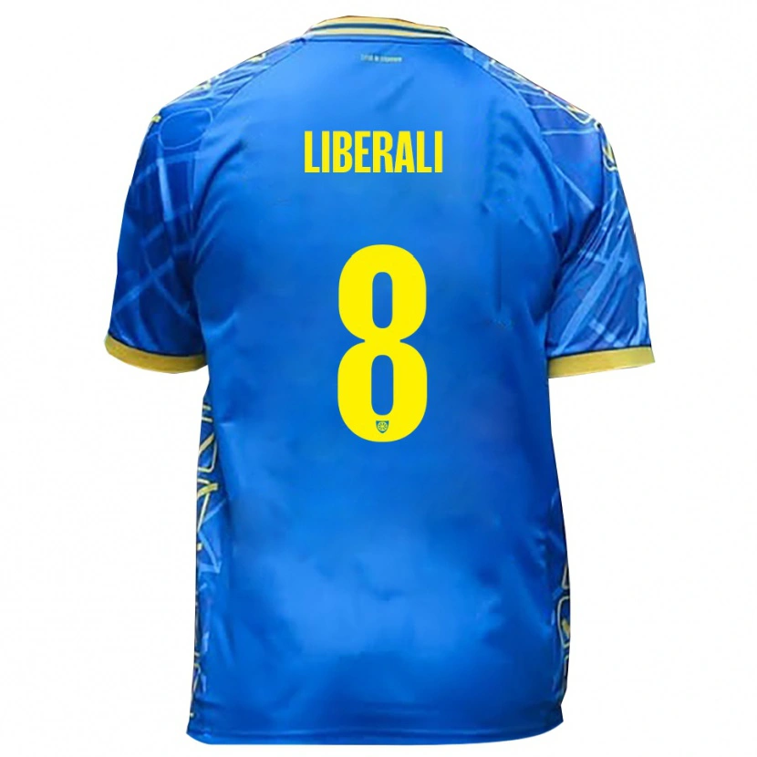 Danxen Dames Samuele Liberali #8 Hemelsblauw Geel Thuisshirt Thuistenue 2025/26 T-Shirt België