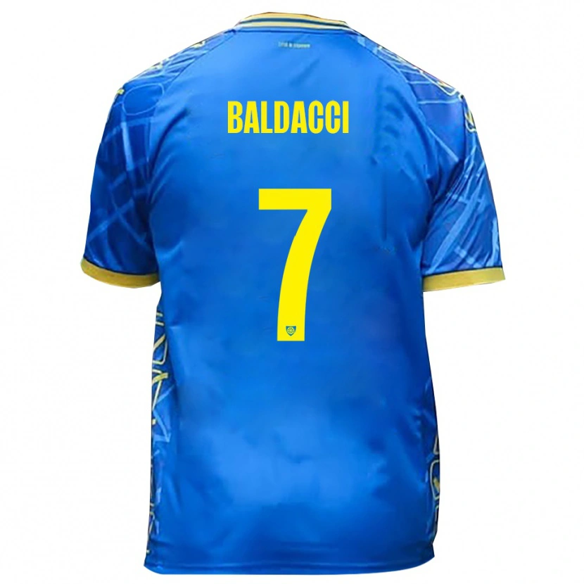 Danxen Dames Mattia Baldacci #7 Hemelsblauw Geel Thuisshirt Thuistenue 2025/26 T-Shirt België