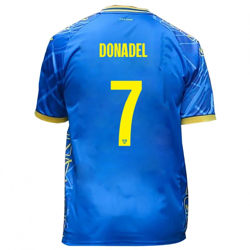 Danxen Dames Tommaso Donadel #7 Hemelsblauw Geel Thuisshirt Thuistenue 2025/26 T-Shirt België